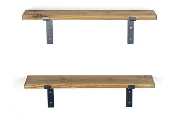 Seinähylly Mikee 60 cm - Musta/Pähkinä - Säilytys - Hylly - Seinähylly