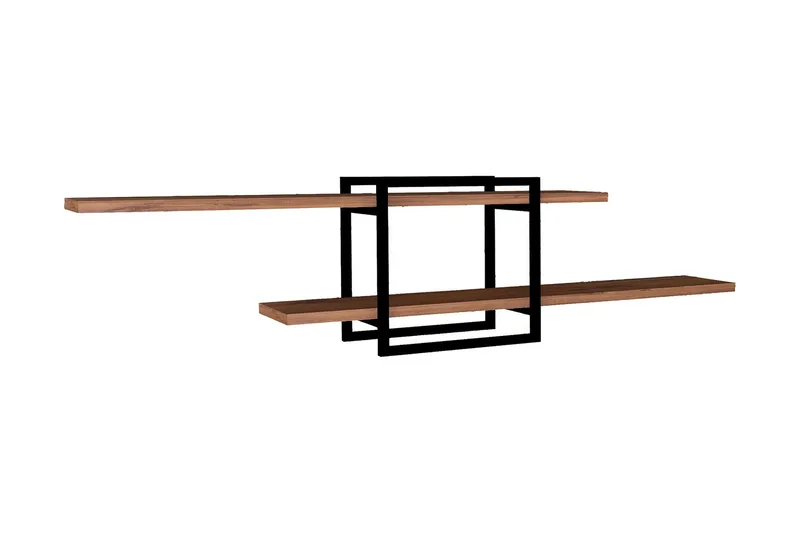 Seinähylly Monells 120x18 cm 2 hyllyä, Ruskea