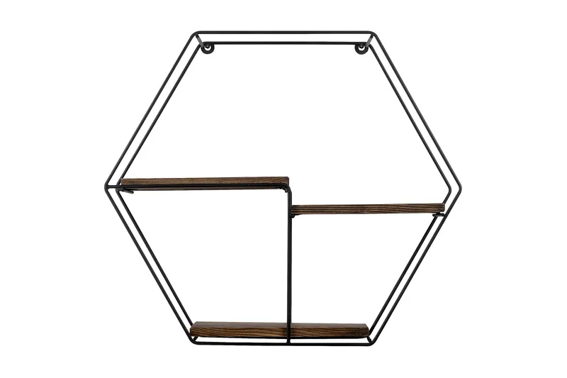 Seinähylly Narcissa 60x15 cm 3 hyllyä, Musta/Tummanruskea