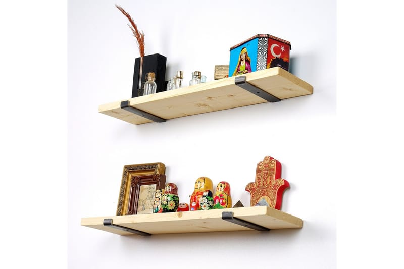 Seinähylly Nawatha 60 cm - Musta/Tammi - Säilytys - Hylly - Seinähylly