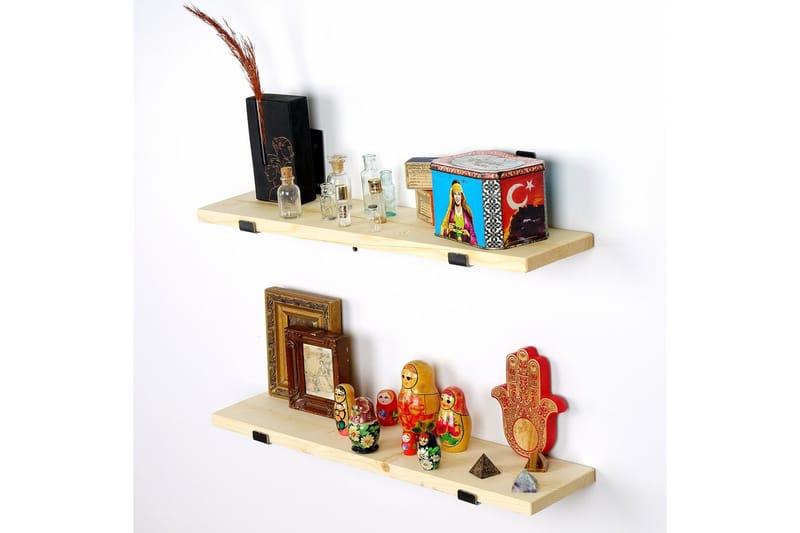 Seinähylly Nawatha 60 cm - Musta/Tammi - Säilytys - Hylly - Seinähylly