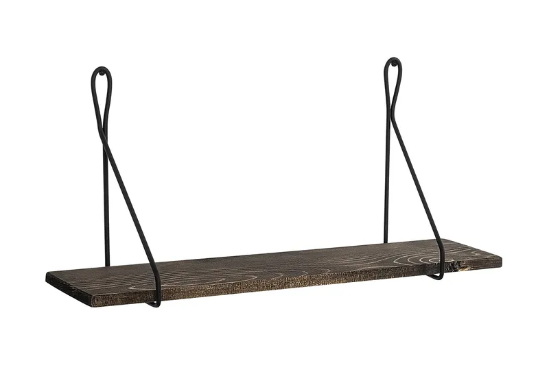 Seinähylly Neflats 15x60 cm, Musta/pähkinä