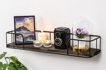 Seinähylly Reutum 15x60 cm - Musta/pähkinä - Säilytys - Hylly - Seinähylly
