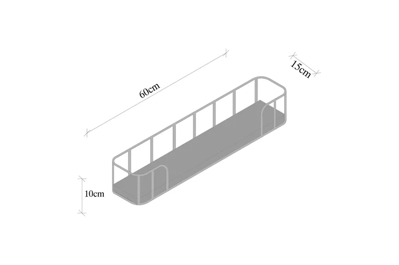 Seinähylly Reutum 15x60 cm - Musta/pähkinä - Säilytys - Hylly - Seinähylly