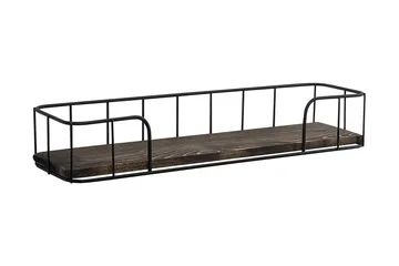 Seinähylly Reutum 15x60 cm - Musta/pähkinä - Säilytys - Hylly - Seinähylly