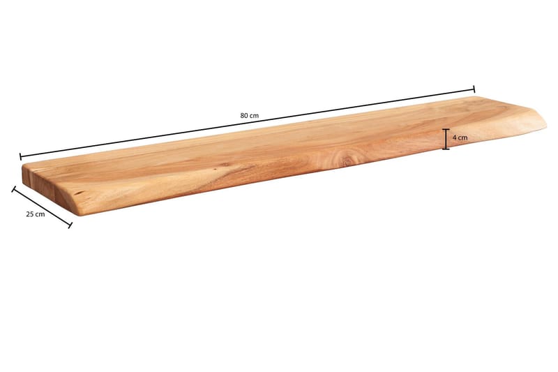 Seinähylly Rong 80x25 cm - Puu/Luonnonväri - Säilytys - Hylly - Seinähylly