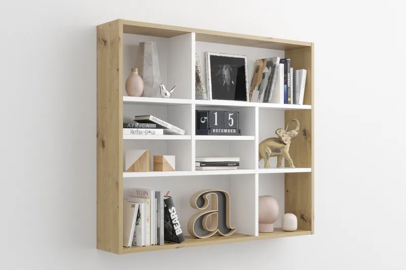 Seinähylly Sainabou 90 cm, Ruskea/Valkoinen