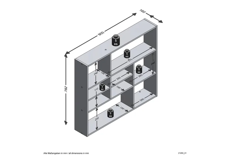 Seinähylly Sainabou 90 cm - Ruskea/Valkoinen - Säilytys - Hylly - Seinähylly