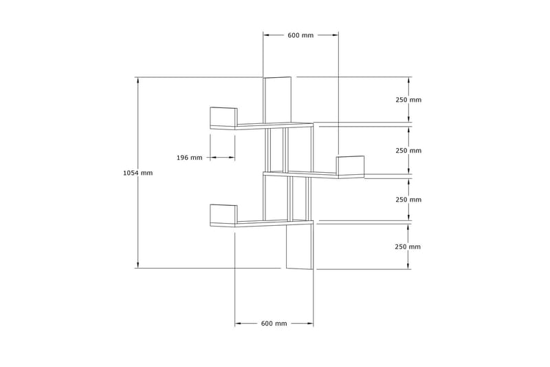 Seinähylly Samn 20x105 cm 3-pak - Antrasiitti - Seinähylly - Keittiöhylly - Hylly