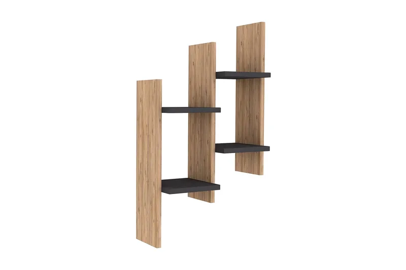 Seinähylly Suoma 49 cm, Antrasiitti/Pähkinä