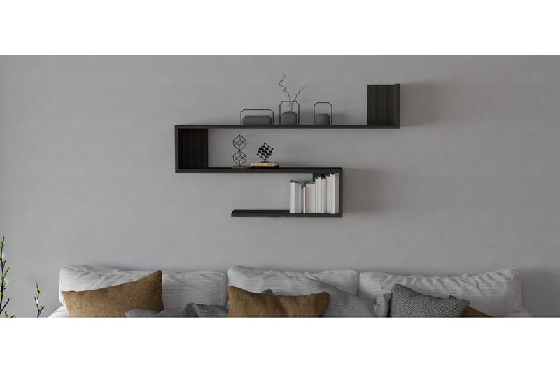 Seinähylly Tarner 20x120 cm 3-pak - Antrasiitti - Säilytys - Hylly - Seinähylly