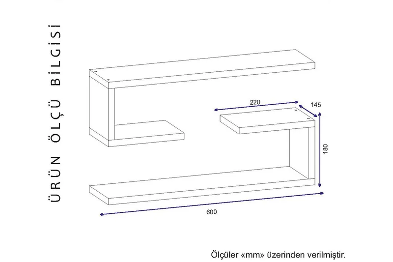 Seinähylly Tessie 60 cm - Säilytys - Hylly - Seinähylly