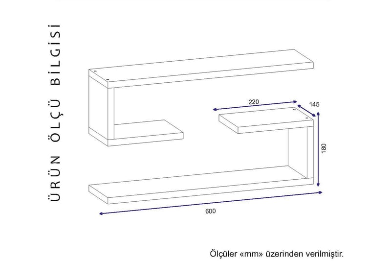 Seinähylly Tessie 60 cm - Säilytys - Hylly - Seinähylly