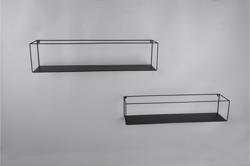 Seinähylly Tinka 2 kpl 65x15x15 cm Musta - Mirrors and more - Säilytys - Hylly - Seinähylly