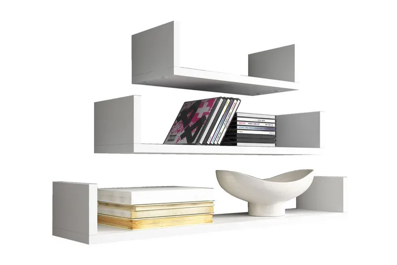 Seinähylly Trio, Harmaa / Valkoinen