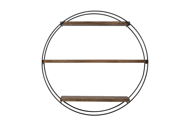 Seinähylly Tulipas 60x15 cm 3 hyllyä, Musta/Tummanruskea