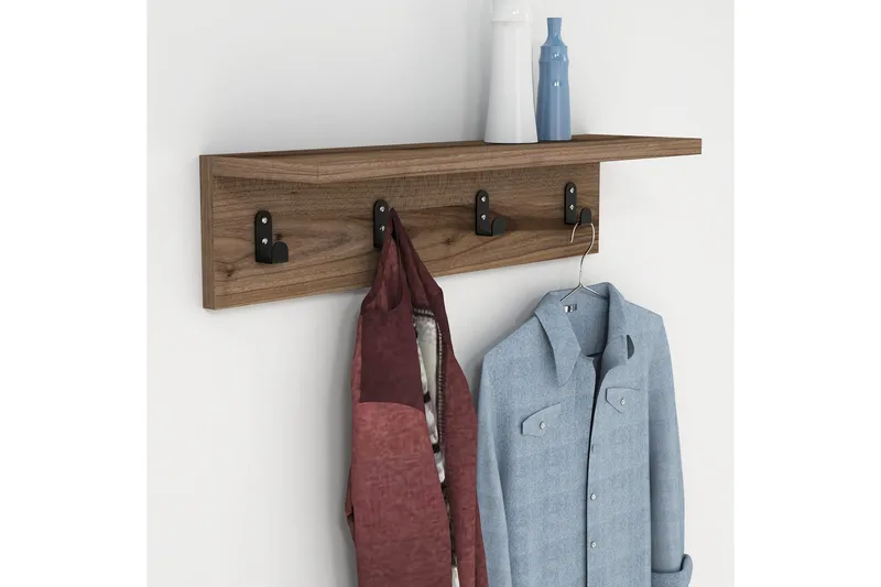 Seinähylly Tyrsberget 60 cm - Ruskea - Säilytys - Vaatesäilytys - Vaatenaulakko - Vaatekoukku