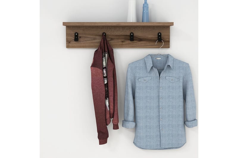 Seinähylly Tyrsberget 60 cm - Ruskea - Säilytys - Vaatesäilytys - Vaatenaulakko - Vaatekoukku