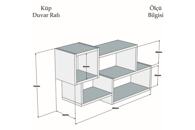 Seinähylly Urgby 90,6x51 cm - Valkoinen - Säilytys - Hylly - Seinähylly