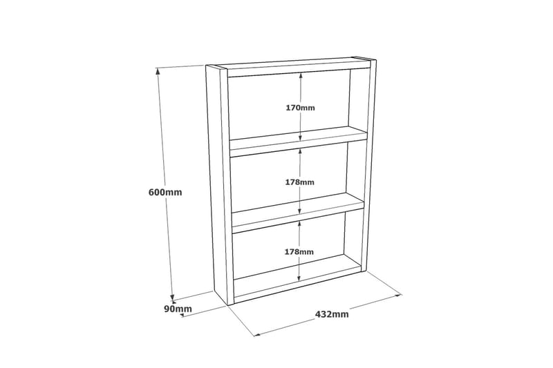 Seinähylly Violaceae 43,2x60 cm - Antrasiitti - Säilytys - Hylly - Seinähylly