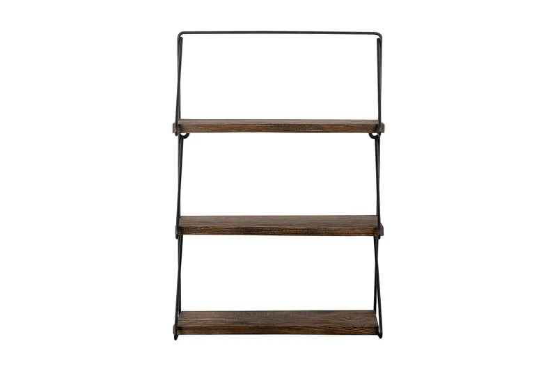 Seinähylly Violaceae 60x15 cm 3 hyllyä, Musta/Tummanruskea