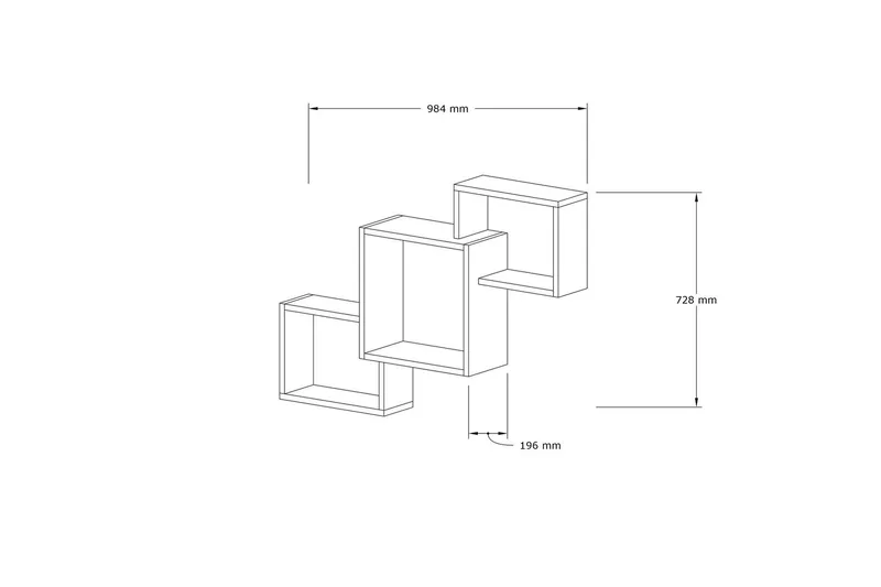 Seinähylly Violaceae 98x72 cm - Valkoinen - Säilytys - Hylly - Seinähylly