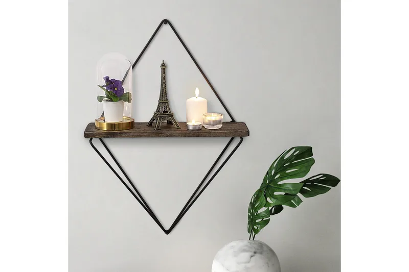 Seinähylly Wijkan 15x27 cm - Musta/pähkinä - Säilytys - Hylly - Seinähylly