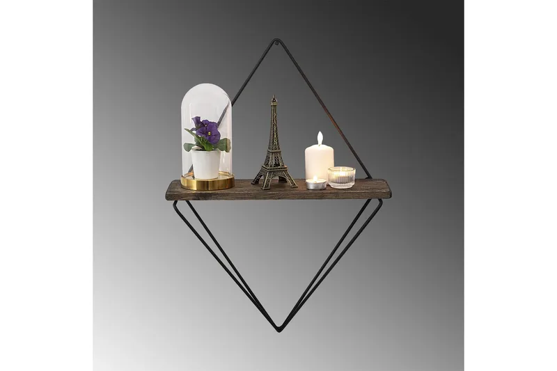 Seinähylly Wijkan 15x27 cm - Musta/pähkinä - Säilytys - Hylly - Seinähylly