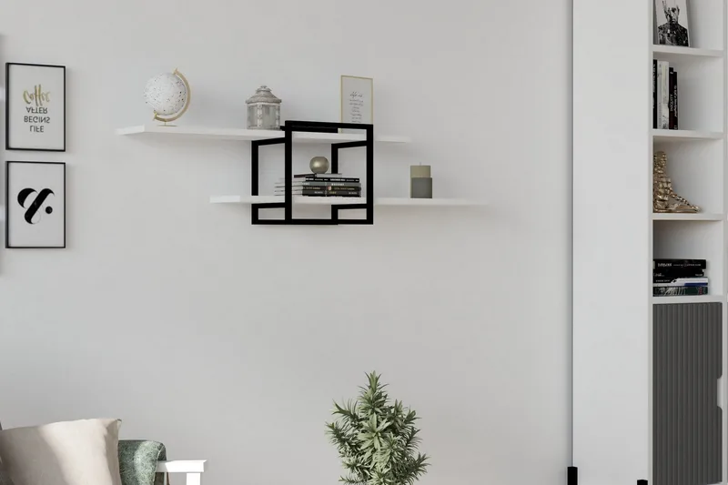 Seinähylly Zakkum 120x30 cm - Valkoinen - Säilytys - Hylly - Seinähylly