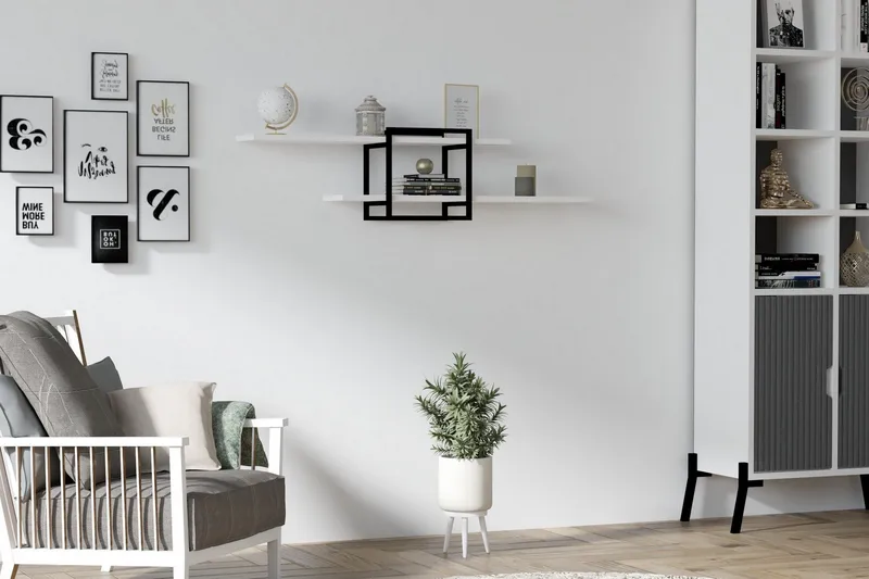 Seinähylly Zakkum 120x30 cm - Valkoinen - Säilytys - Hylly - Seinähylly