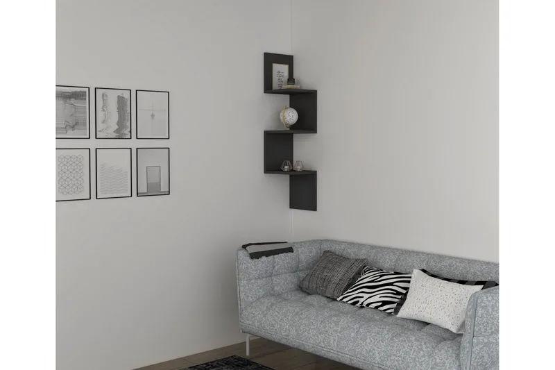 Seinähylly Zikazak 25x25 cm - Antrasiitti - Säilytys - Hylly - Seinähylly