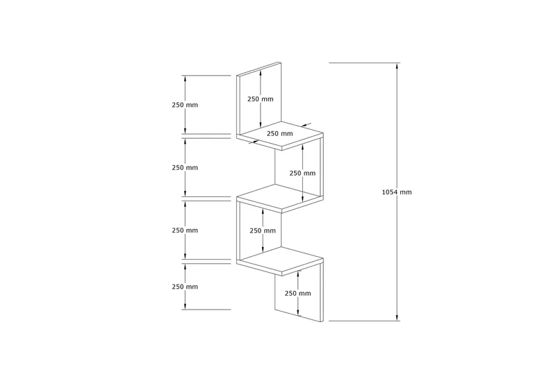 Seinähylly Zikazak 25x25 cm - Sininen - Säilytys - Hylly - Seinähylly
