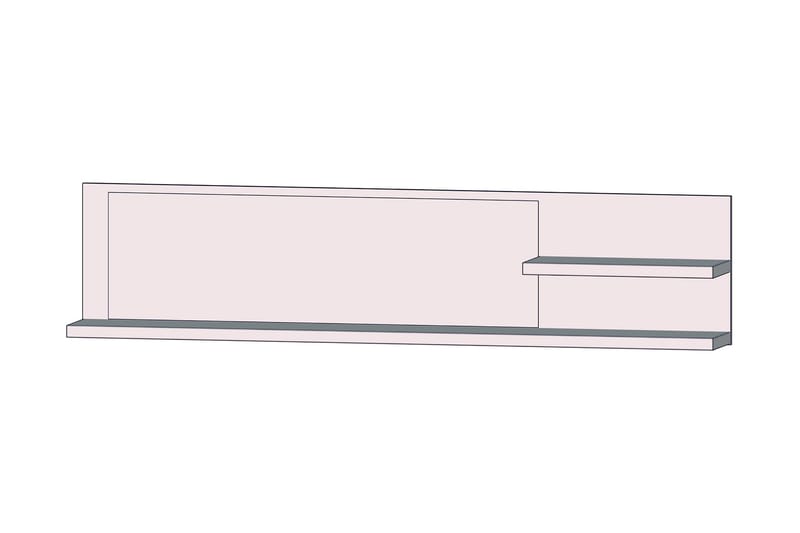Seinähylly Peilillä Breage 25x213 cm - Ruskea/Valkoinen - Säilytys - Hylly - Seinähylly
