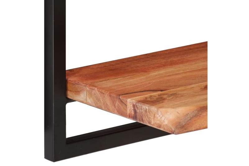 Seinähyllyt 2 kpl 100x24x35 cm täysi akasiapuu ja teräs - Ruskea - Säilytys - Hylly - Seinähylly