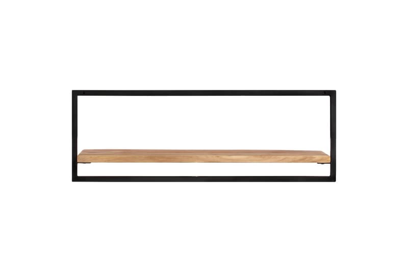 Seinähyllyt 2 kpl 100x24x35 cm täysi akasiapuu ja teräs - Ruskea - Säilytys - Hylly - Seinähylly