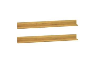 Seinähyllyt 2 kpl 110x10x10 cm täysi tiikki - Ruskea - Säilytys - Hylly - Seinähylly
