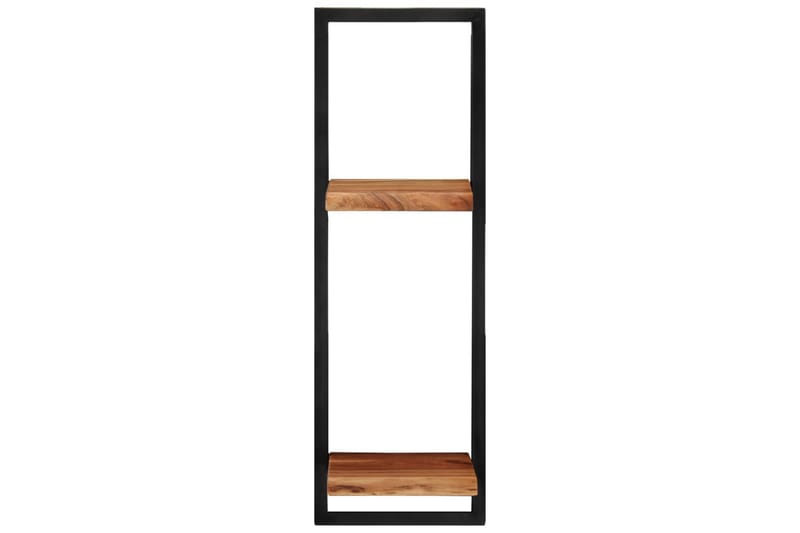 Seinähyllyt 2 kpl 25x25x75 cm täysi akasiapuu ja teräs - Ruskea - Säilytys - Hylly - Seinähylly