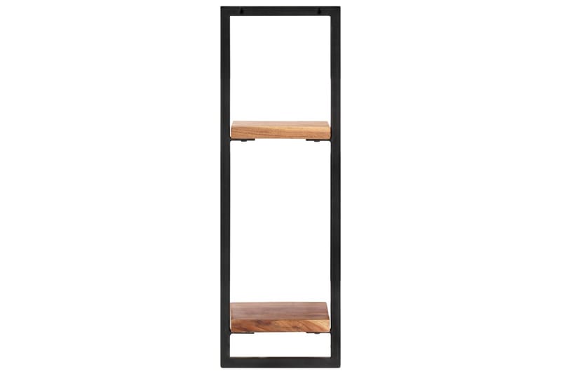 Seinähyllyt 2 kpl 25x25x75 cm täysi akasiapuu ja teräs - Ruskea - Säilytys - Hylly - Seinähylly
