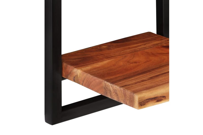 Seinähyllyt 2 kpl 25x25x75 cm täysi akasiapuu ja teräs - Ruskea - Säilytys - Hylly - Seinähylly
