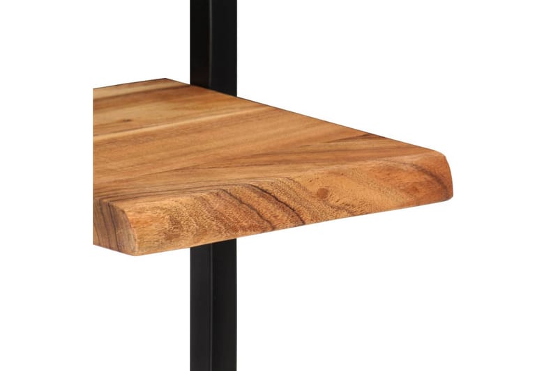 Seinähyllyt 2 kpl 25x25x75 cm täysi akasiapuu ja teräs - Ruskea - Säilytys - Hylly - Seinähylly