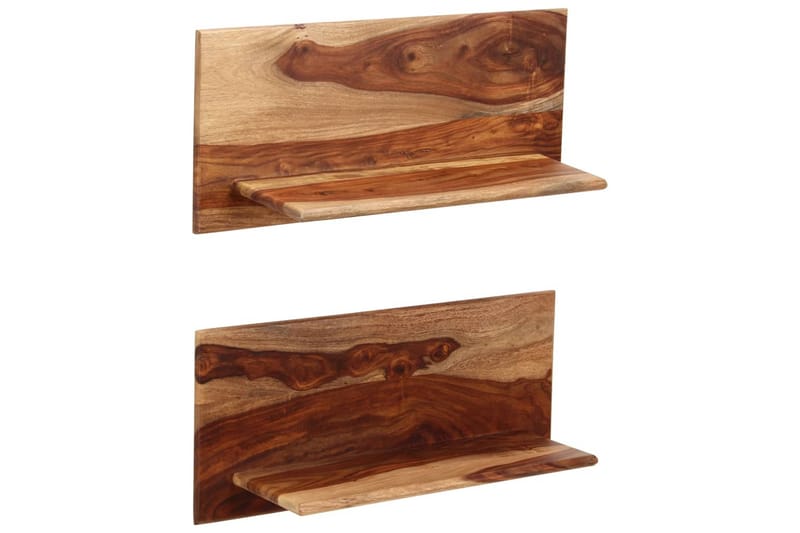 Seinähyllyt 2 kpl 58x26x20 cm seesampuu - Säilytys - Hylly - Seinähylly