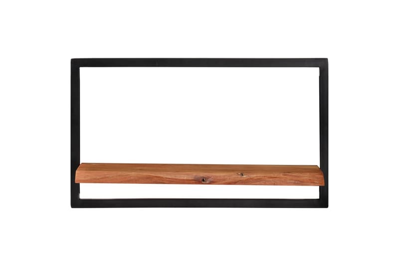 Seinähyllyt 2 kpl 60x25x35 cm täysi akasiapuu ja teräs - Ruskea - Säilytys - Hylly - Seinähylly