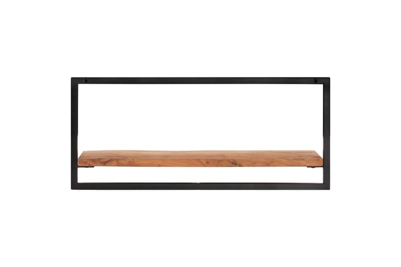Seinähyllyt 2 kpl 80x25x35 cm täysi akasiapuu ja teräs - Ruskea - Säilytys - Hylly - Seinähylly