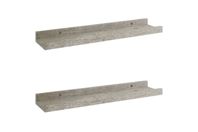 Seinähyllyt 2 kpl betoninharmaa 40x9x3 cm - Harmaa - Seinähylly - Keittiöhylly - Hylly