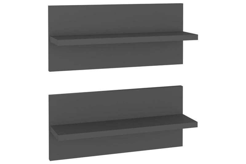 Seinähyllyt 2 kpl harmaa 40x11,5x18 cm lastulevy - Harmaa - Säilytys - Hylly - Seinähylly