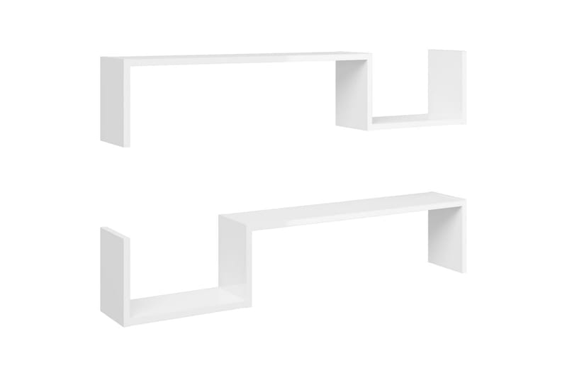Seinähyllyt 2 kpl korkeakiilto 100x15x20 cm - Säilytys - Hylly - Seinähylly
