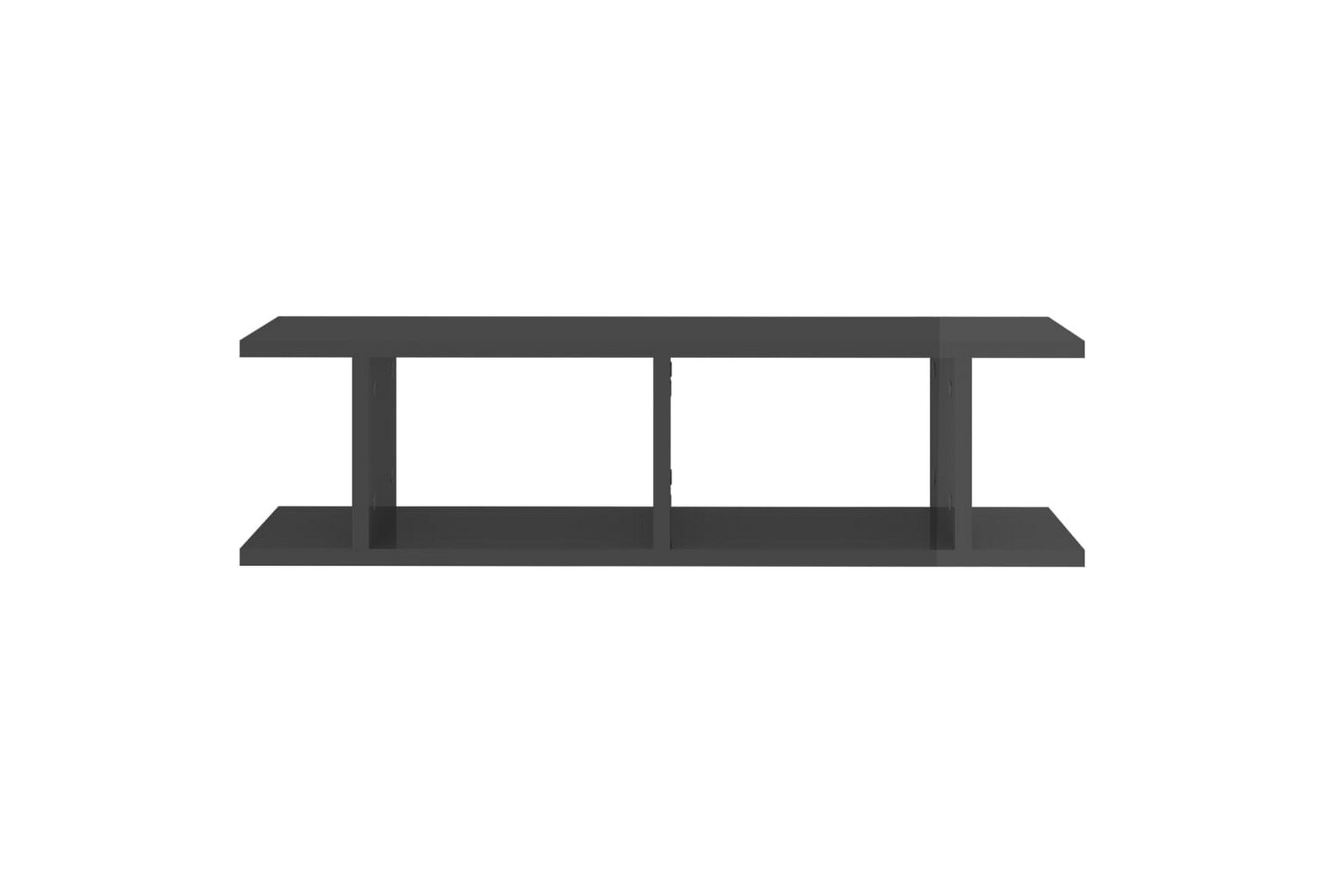 Seinähyllyt 2 kpl korkeakiilto harmaa 78x18x20 cm lastulevy - Säilytys - Hylly - Seinähylly