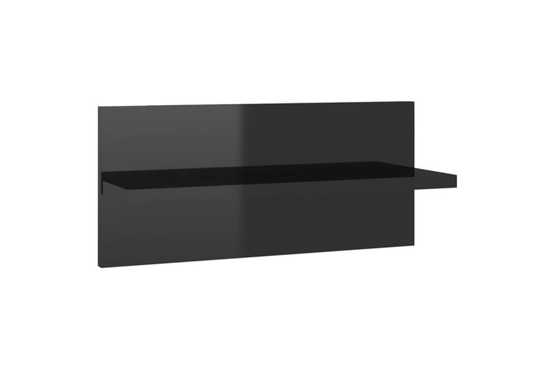 Seinähyllyt 2 kpl korkeakiilto musta 40x11,5x18 cm - Musta - Säilytys - Hylly - Seinähylly