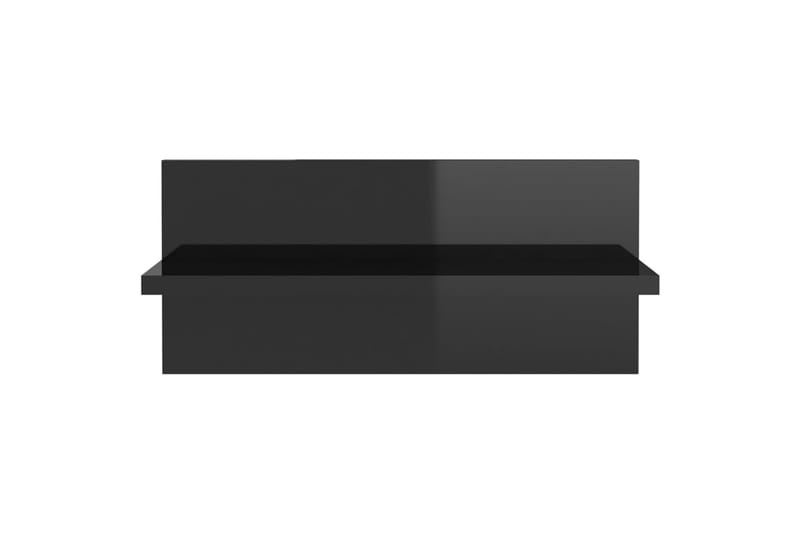 Seinähyllyt 2 kpl korkeakiilto musta 40x11,5x18 cm - Musta - Säilytys - Hylly - Seinähylly