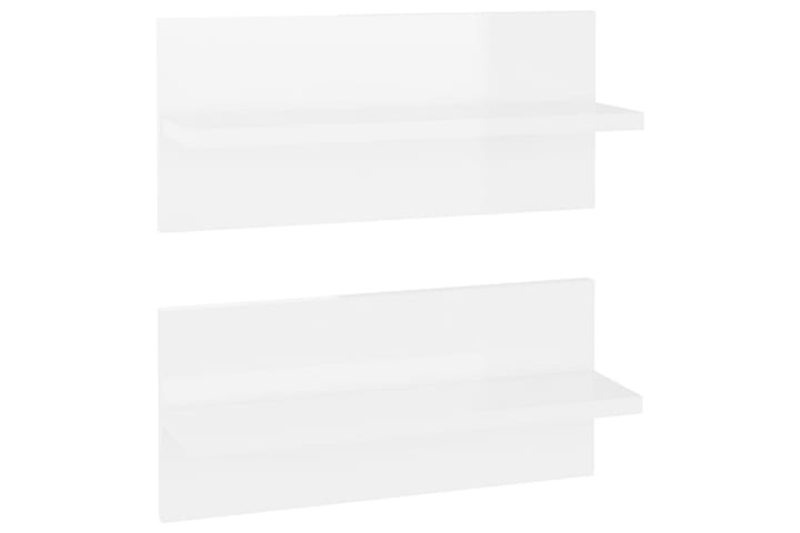 Seinähyllyt 2 kpl korkeakiilto valkoinen 40x11,5x18 cm - Valkoinen - Seinähylly - Keittiöhylly - Hylly